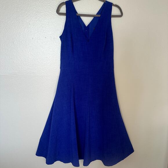 Vince Camuto Dresses & Skirts - Vince Camuto Royal Blue Button-Back Cutout Fit & Flare Midi Dress Size 16